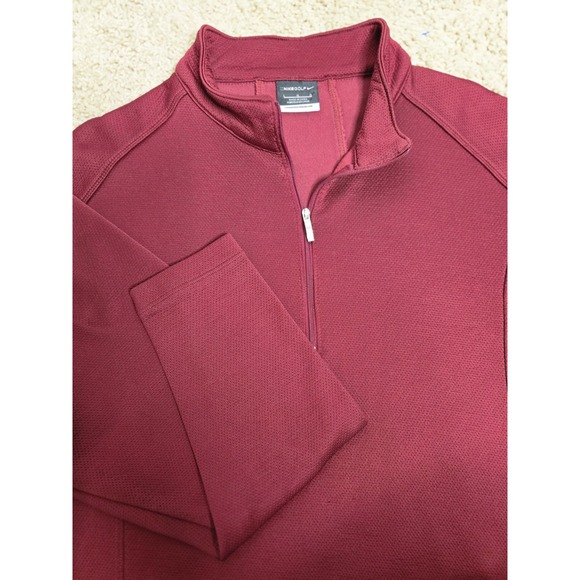 Nike Other - Nike Golf Sweater Mens Large L Red Quarter Zip Pullover Long Sleeve Maroon Red